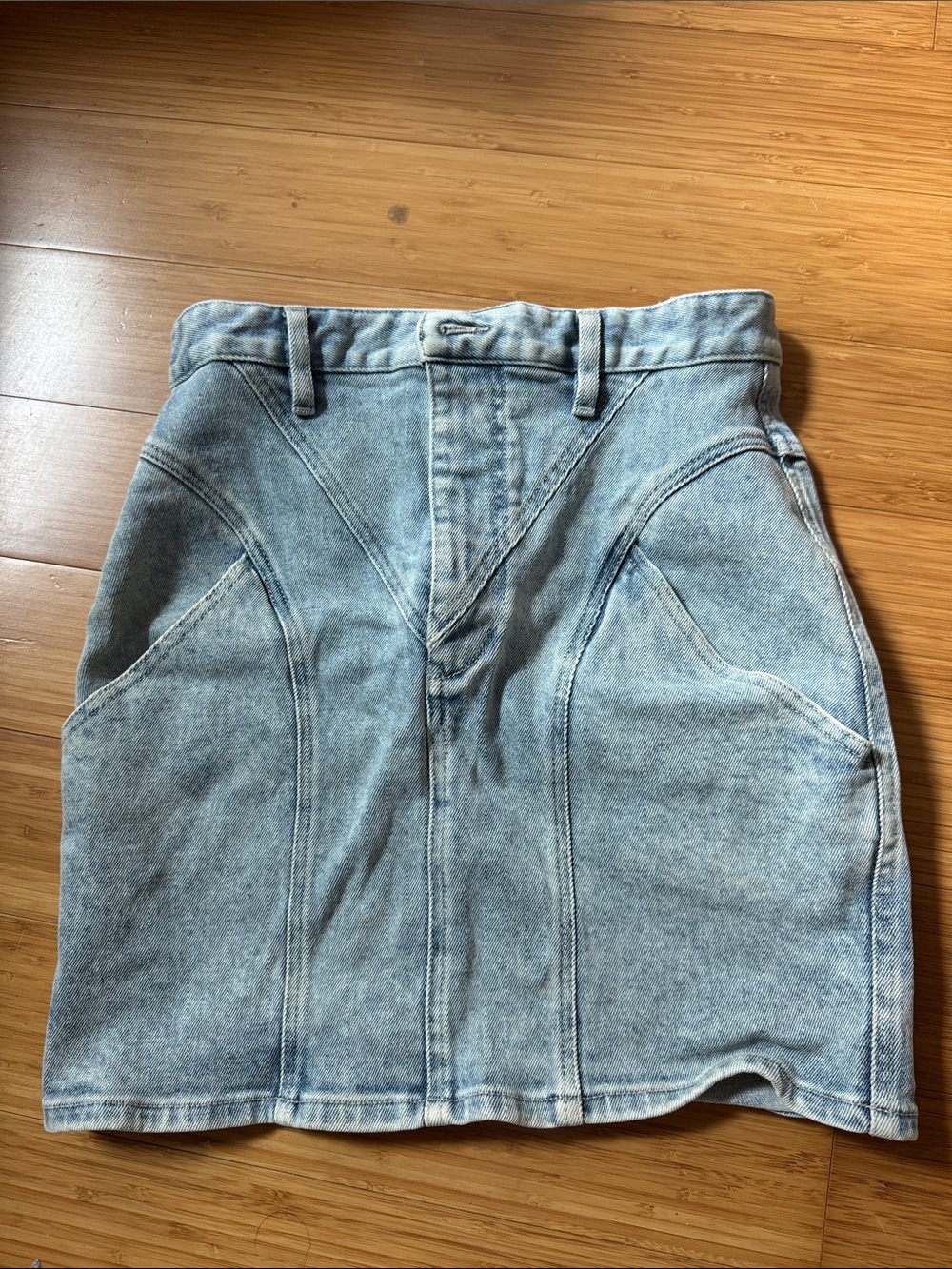 Isabel Marant Light Blue Washed Denim Mini Skirt